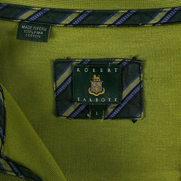 Robert Talbott Sweatshirt Adult L 1/4‎ Zip Green Pullover Pima Cotton Mens Polo - Picture 8 of 15